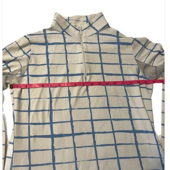 IBKUL Women's Long Sleeve SPF 50 Top in Blue and White Check- medium - Picture 6 of 6